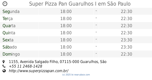 SUPER PIZZA PAN, Guarulhos - Avenida Salgado Filho 1155 - Menu